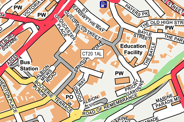 CT20 1AL map - OS OpenMap – Local (Ordnance Survey)