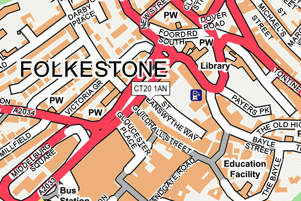 CT20 1AN map - OS OpenMap – Local (Ordnance Survey)