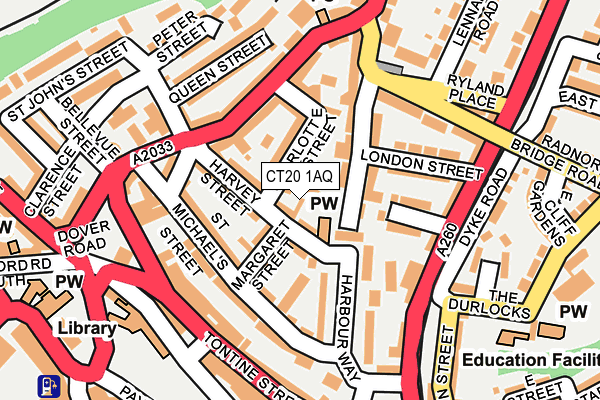 CT20 1AQ map - OS OpenMap – Local (Ordnance Survey)