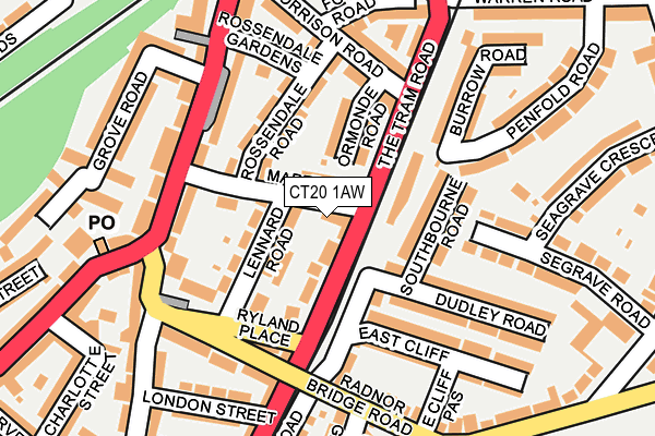 CT20 1AW map - OS OpenMap – Local (Ordnance Survey)