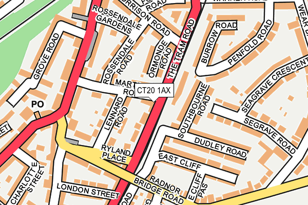 CT20 1AX map - OS OpenMap – Local (Ordnance Survey)