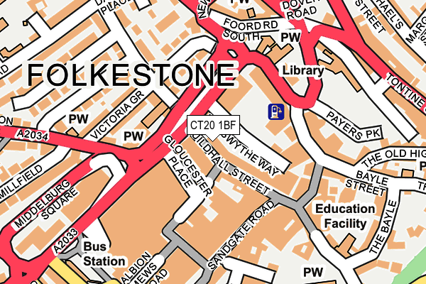 CT20 1BF map - OS OpenMap – Local (Ordnance Survey)