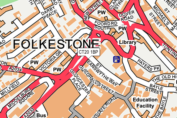 CT20 1BP map - OS OpenMap – Local (Ordnance Survey)