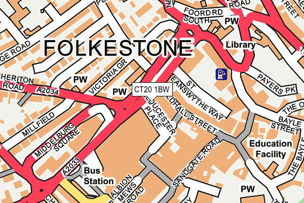 CT20 1BW map - OS OpenMap – Local (Ordnance Survey)