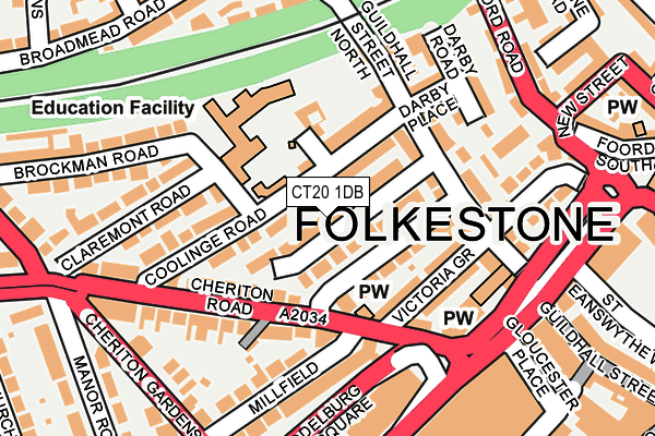 CT20 1DB map - OS OpenMap – Local (Ordnance Survey)