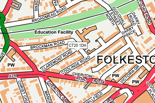 CT20 1DH map - OS OpenMap – Local (Ordnance Survey)