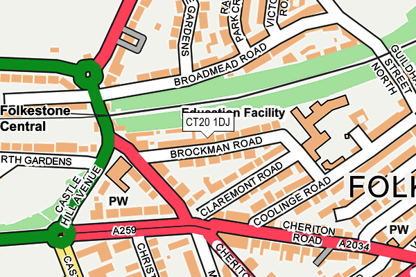 CT20 1DJ map - OS OpenMap – Local (Ordnance Survey)