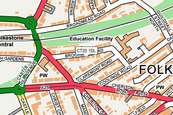CT20 1DL map - OS OpenMap – Local (Ordnance Survey)