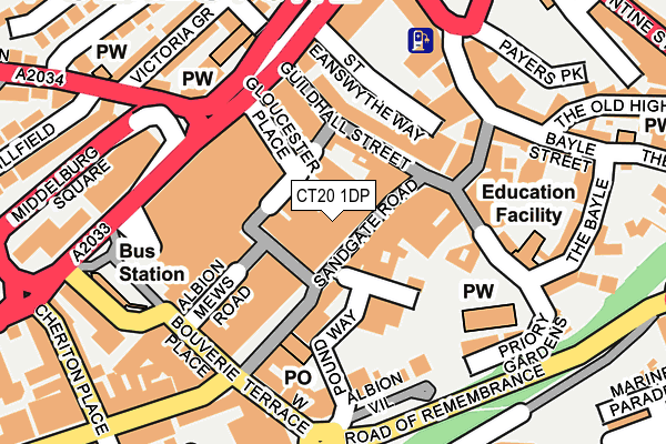 CT20 1DP map - OS OpenMap – Local (Ordnance Survey)