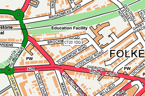 CT20 1DQ map - OS OpenMap – Local (Ordnance Survey)