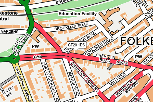 CT20 1DS map - OS OpenMap – Local (Ordnance Survey)