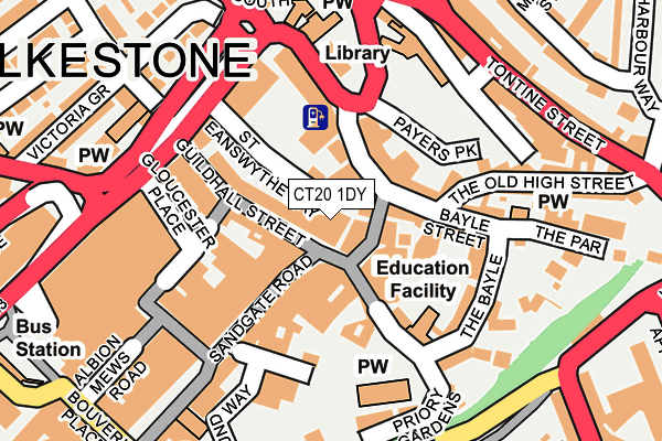 CT20 1DY map - OS OpenMap – Local (Ordnance Survey)