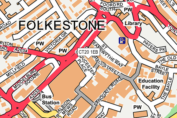 CT20 1EB map - OS OpenMap – Local (Ordnance Survey)