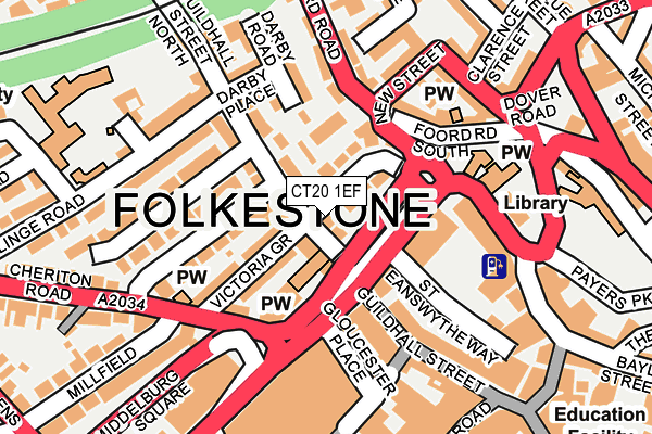 CT20 1EF map - OS OpenMap – Local (Ordnance Survey)