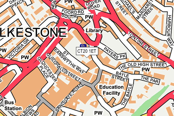 CT20 1ET map - OS OpenMap – Local (Ordnance Survey)