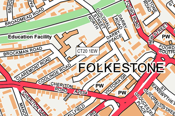 CT20 1EW map - OS OpenMap – Local (Ordnance Survey)