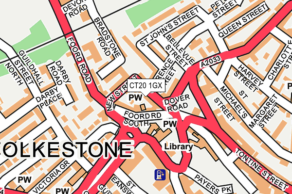 CT20 1GX map - OS OpenMap – Local (Ordnance Survey)