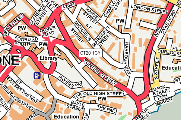 CT20 1GY map - OS OpenMap – Local (Ordnance Survey)