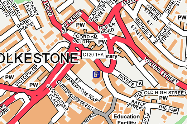 CT20 1HA map - OS OpenMap – Local (Ordnance Survey)