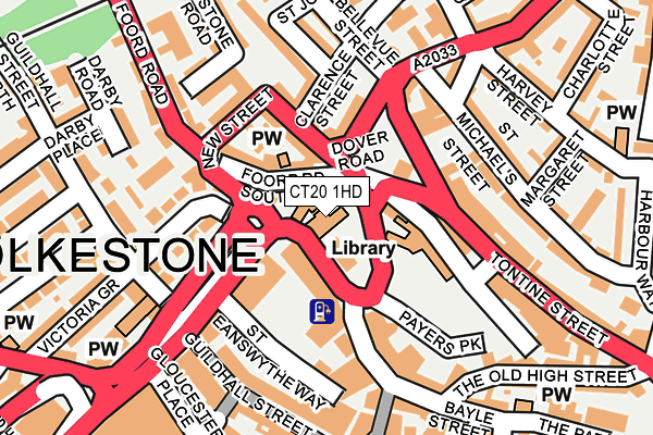 CT20 1HD map - OS OpenMap – Local (Ordnance Survey)