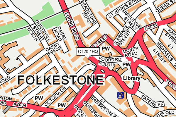 CT20 1HQ map - OS OpenMap – Local (Ordnance Survey)