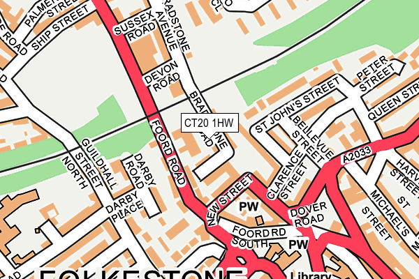 CT20 1HW map - OS OpenMap – Local (Ordnance Survey)