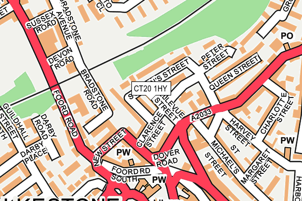 CT20 1HY map - OS OpenMap – Local (Ordnance Survey)