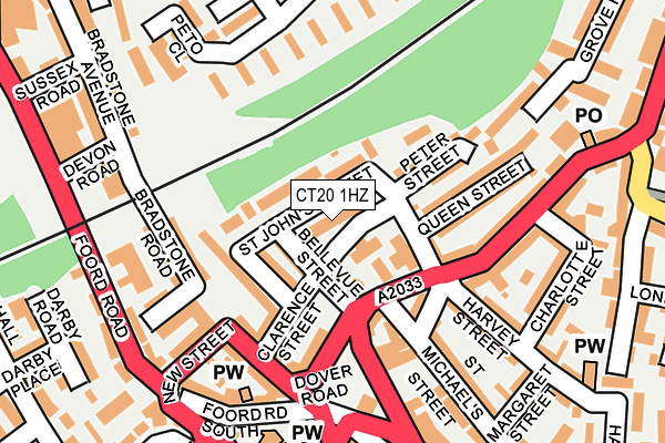 CT20 1HZ map - OS OpenMap – Local (Ordnance Survey)