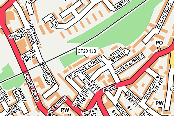CT20 1JB map - OS OpenMap – Local (Ordnance Survey)