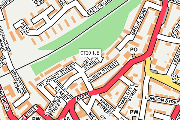 CT20 1JE map - OS OpenMap – Local (Ordnance Survey)