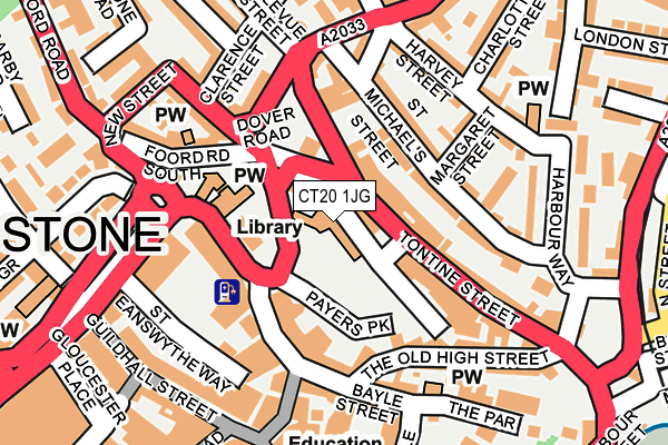 CT20 1JG map - OS OpenMap – Local (Ordnance Survey)