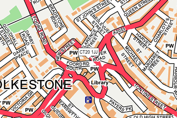 CT20 1JJ map - OS OpenMap – Local (Ordnance Survey)