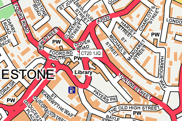 CT20 1JQ map - OS OpenMap – Local (Ordnance Survey)