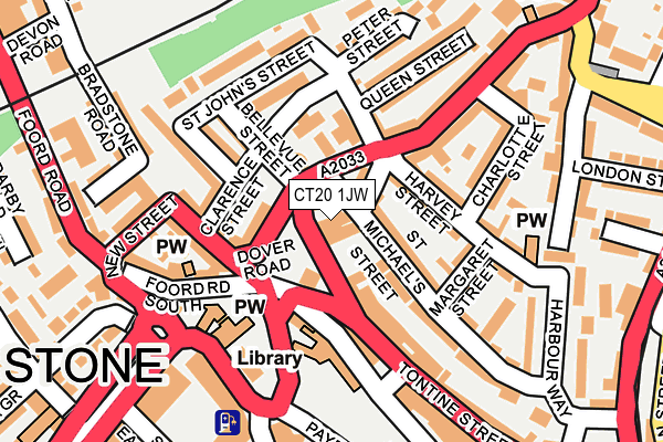 CT20 1JW map - OS OpenMap – Local (Ordnance Survey)