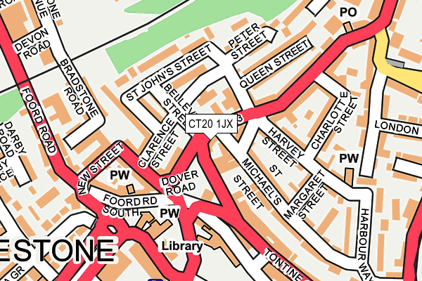 CT20 1JX map - OS OpenMap – Local (Ordnance Survey)