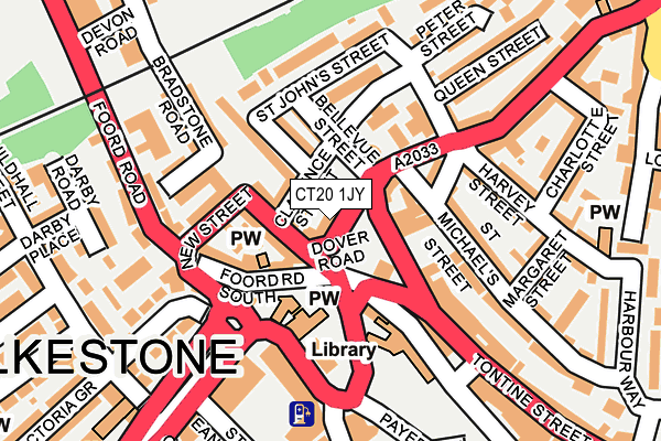 CT20 1JY map - OS OpenMap – Local (Ordnance Survey)