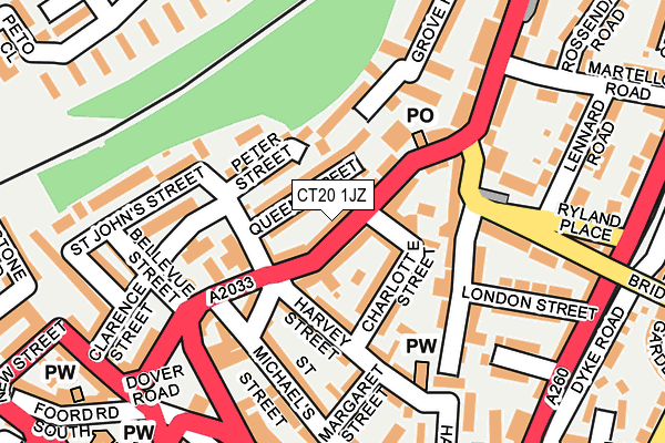 CT20 1JZ map - OS OpenMap – Local (Ordnance Survey)