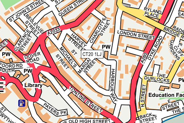 CT20 1LJ map - OS OpenMap – Local (Ordnance Survey)