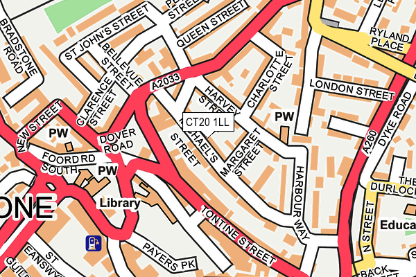 CT20 1LL map - OS OpenMap – Local (Ordnance Survey)