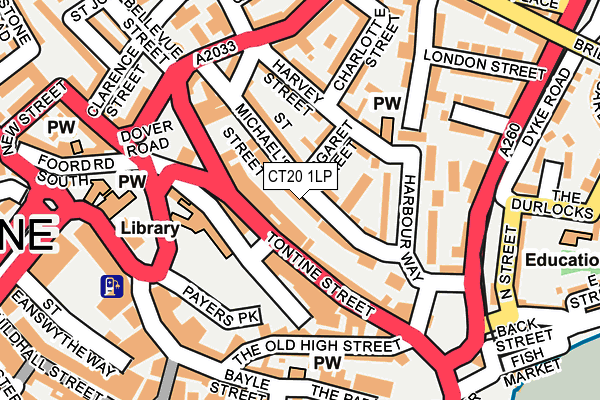 CT20 1LP map - OS OpenMap – Local (Ordnance Survey)