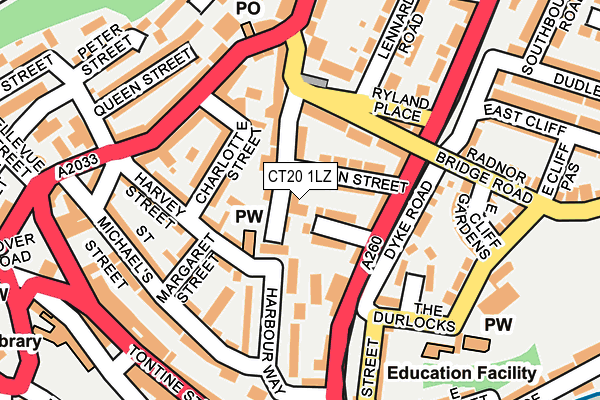 CT20 1LZ map - OS OpenMap – Local (Ordnance Survey)