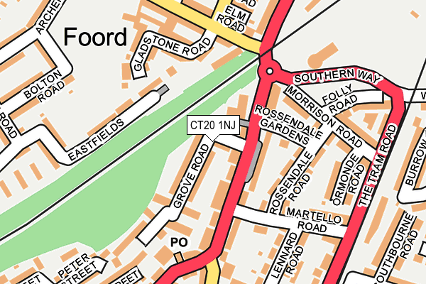 CT20 1NJ map - OS OpenMap – Local (Ordnance Survey)