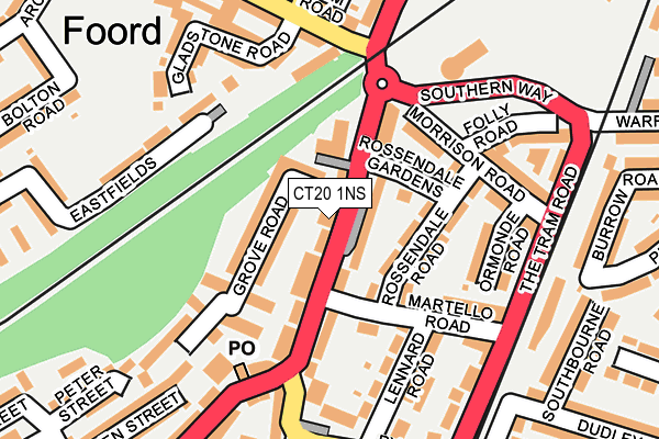 CT20 1NS map - OS OpenMap – Local (Ordnance Survey)