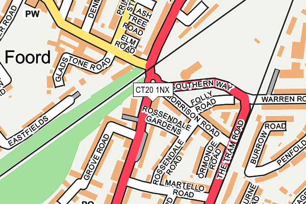 CT20 1NX map - OS OpenMap – Local (Ordnance Survey)