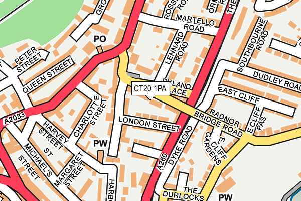 CT20 1PA map - OS OpenMap – Local (Ordnance Survey)