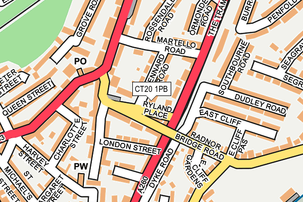 CT20 1PB map - OS OpenMap – Local (Ordnance Survey)
