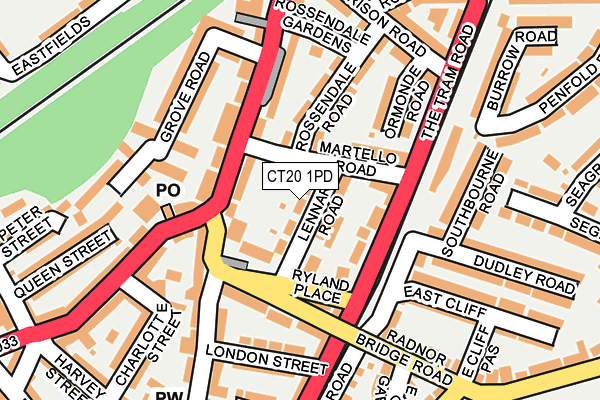 CT20 1PD map - OS OpenMap – Local (Ordnance Survey)