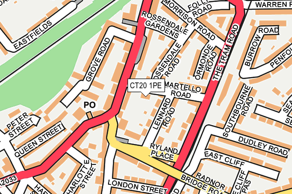 CT20 1PE map - OS OpenMap – Local (Ordnance Survey)