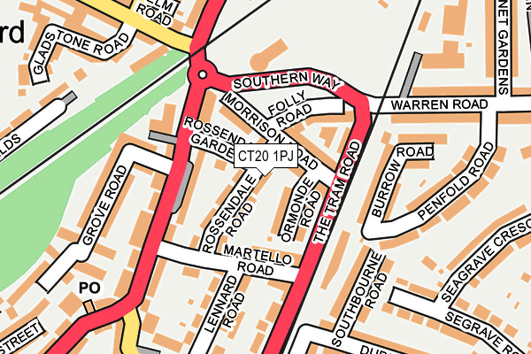 CT20 1PJ map - OS OpenMap – Local (Ordnance Survey)