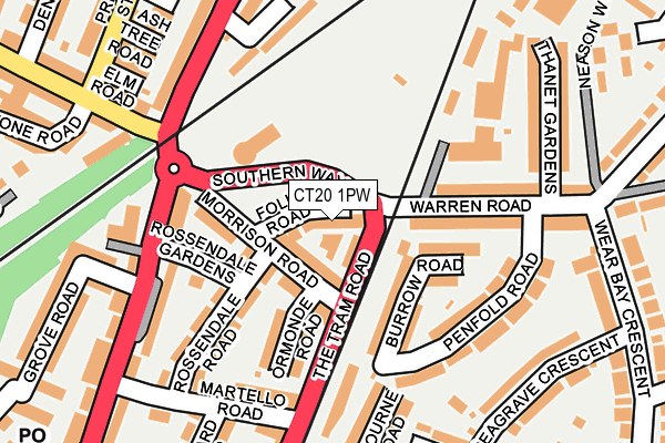 CT20 1PW map - OS OpenMap – Local (Ordnance Survey)